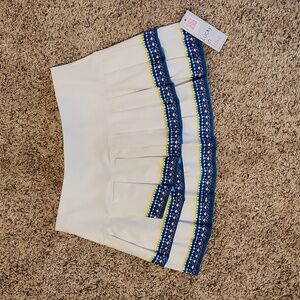 Small Lucky in Love White Aqua Tennis Pickleball Skirt Skort